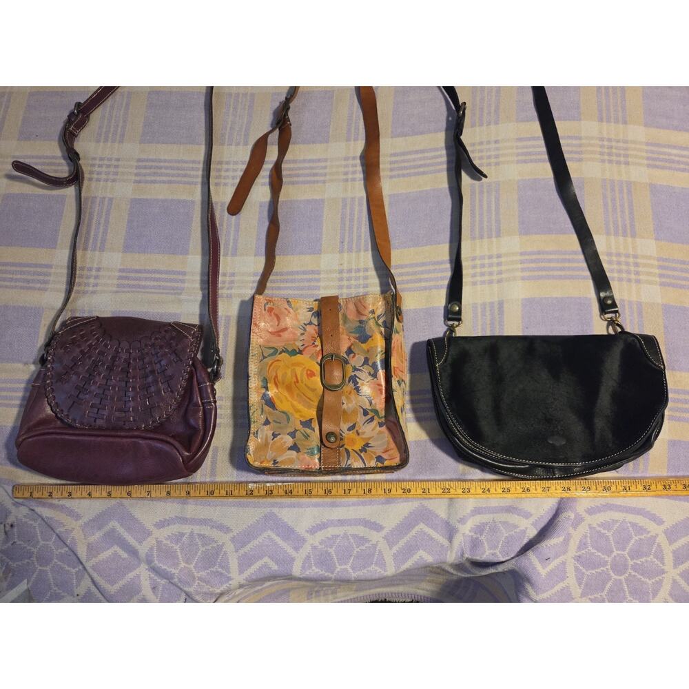 Lot of 3 Patricia Nash Leather Handbags Crossbody Satchel Tote Bags Flowers - Picture 7 of 13